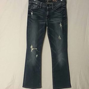 7 for all mankind denim jeans 5 pocket distressed bootcut women's size 27 EUC